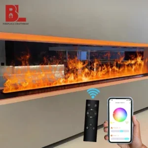 Electric Fireplace, 3d, 750 W, Carbon Steel
