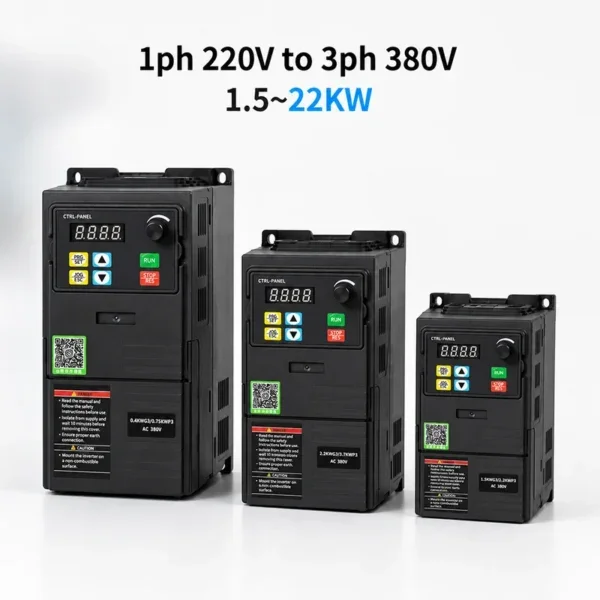 Ac Motors, 380V, VFD, 0.4-22KW, 50/60Hz