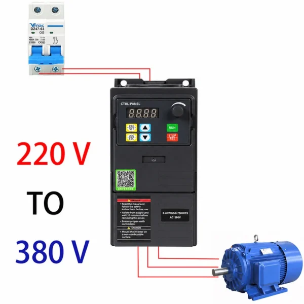 Ac Motors, VFD, 220V, 380V, 0.75KW