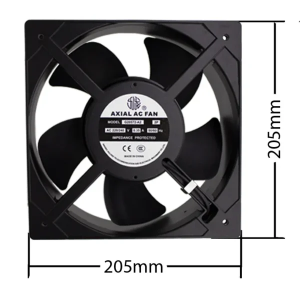 Ac20572 Axial Cooling Fan, AC200V, Aluminum, Explosion-Proof