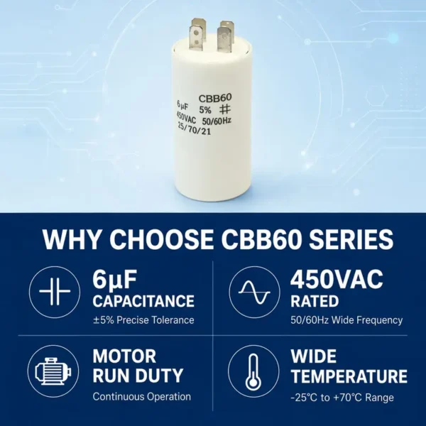 Ac6uf Motor, CBB60, 450V, Plastic - view 3