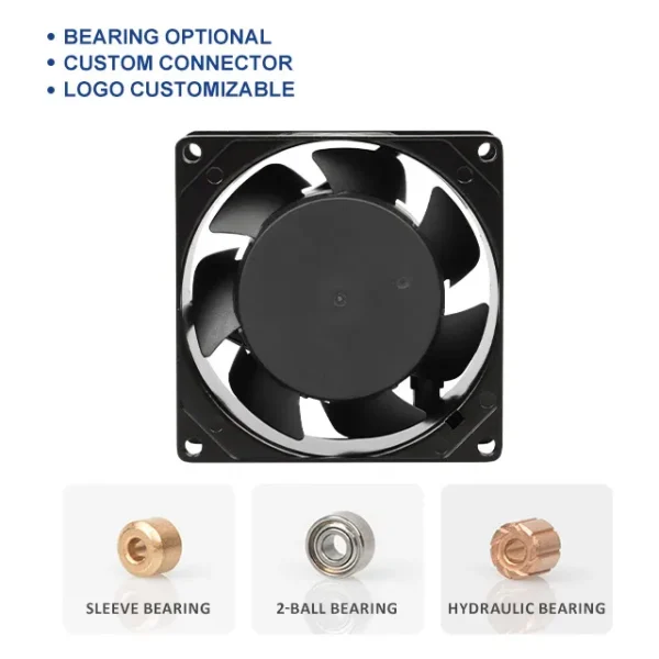 AC8038 80mm AC Axial Cooling Fan, 110-240V, 2400-2800rpm, PBT - view 3