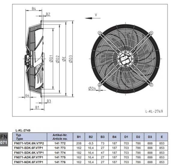 Air Conditioner, FC071-4DQ.6N.A7, 710mm, 400V, 50Hz - view 3