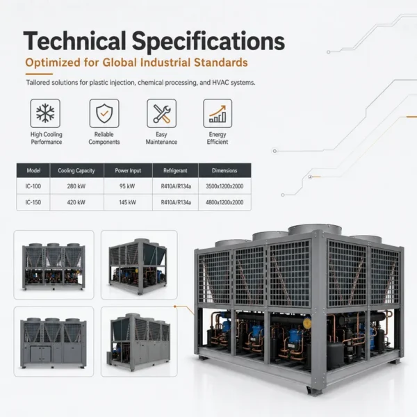 Air-cooled Screw Chiller, 260kW, R134a - view 3