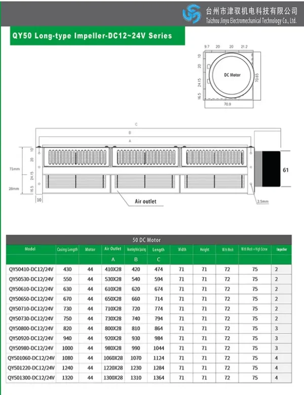 Air Curtain, 1-Meter, 50mm, DC24V, Aluminum - view 3
