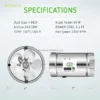 Air Duct Booster Fan, SINOWELL, HAVC, Inline - view 2