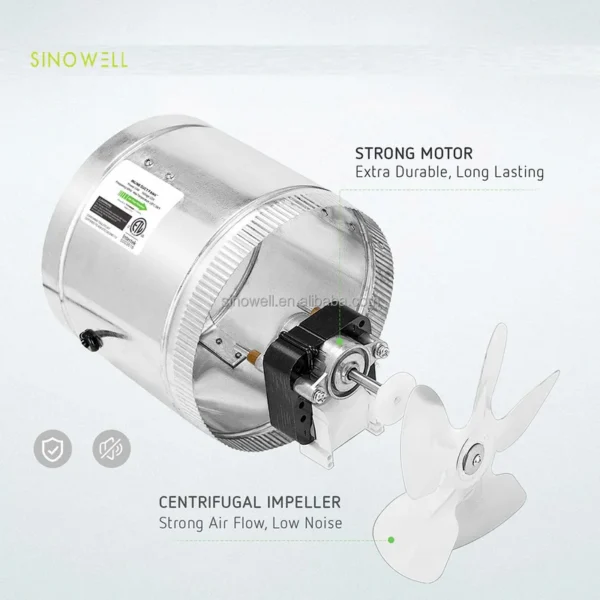 Air Duct Booster Fan, SINOWELL, HAVC, Inline - view 5