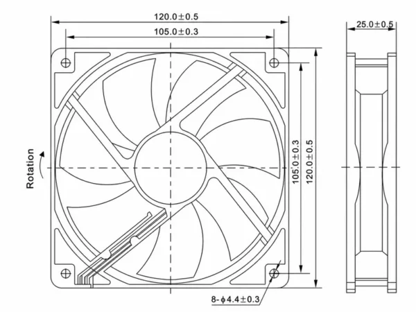 Air Handling Unit, 120x120x25mm, 220V, Axial, HVAC - view 5