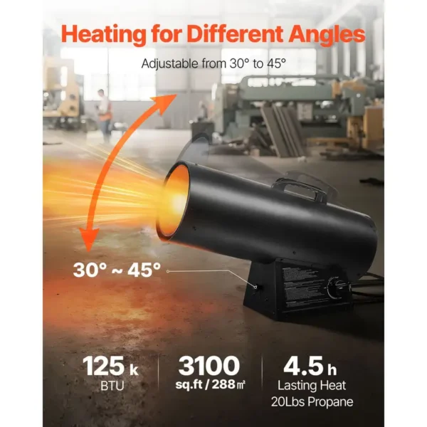 Air Portable Propane Heater, 125000BTU, D0100X328N8 - view 2