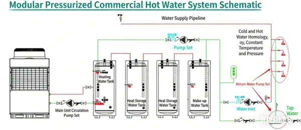 Air Source Heat Pump, 50KW, R410A, Stainless, Steel - view 4