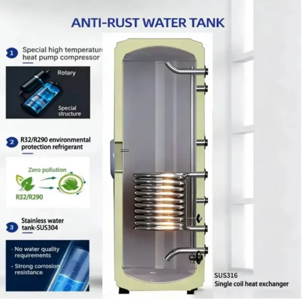 Air Source Heat Pump, HAIWEISI, R290, 150L/200L/300L - view 3