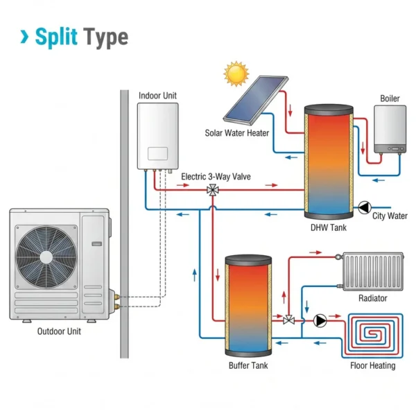 Air Source Heat Pump, R290, 12KW, Monoblock, 75C - view 4