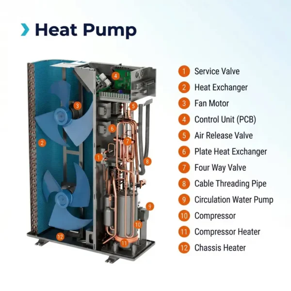 Air Source Heat Pump, R290, 12KW, Monoblock, 75C - view 5