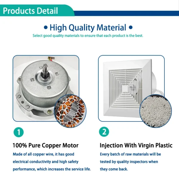 Air Suction Ventilation Fan, Ceiling, Plastic - view 2