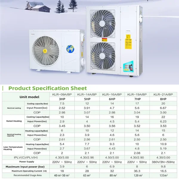 Air to Water Heat Pump, HVAC, EVI, Inverter, Solar - view 5