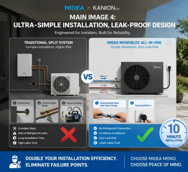 Air to Water Heat Pump, R290, Inverter, 9-16kW, DHW - view 4
