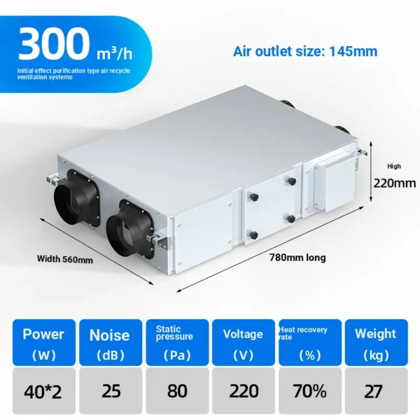 Airflow Fresh Air Ventilator, Aluminum, 3000 - view 3