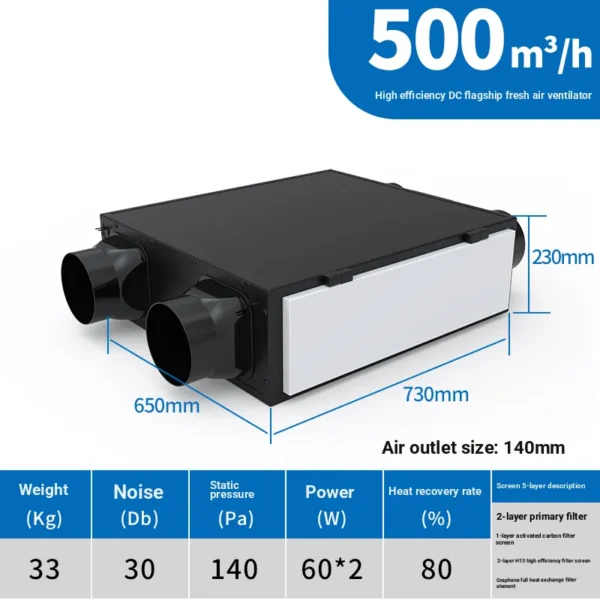 Airflow Fresh Air Ventilator, Aluminum, 3000 - view 4