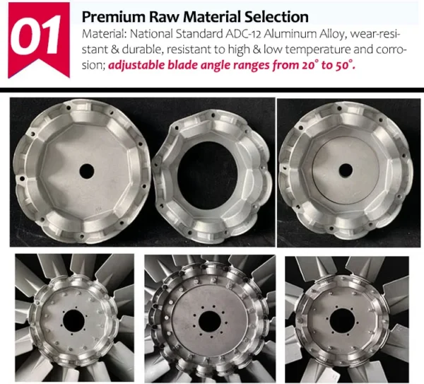 Alloy Adjustable Axial Fan, KEYLEADER, P4Z, Aluminum - view 3