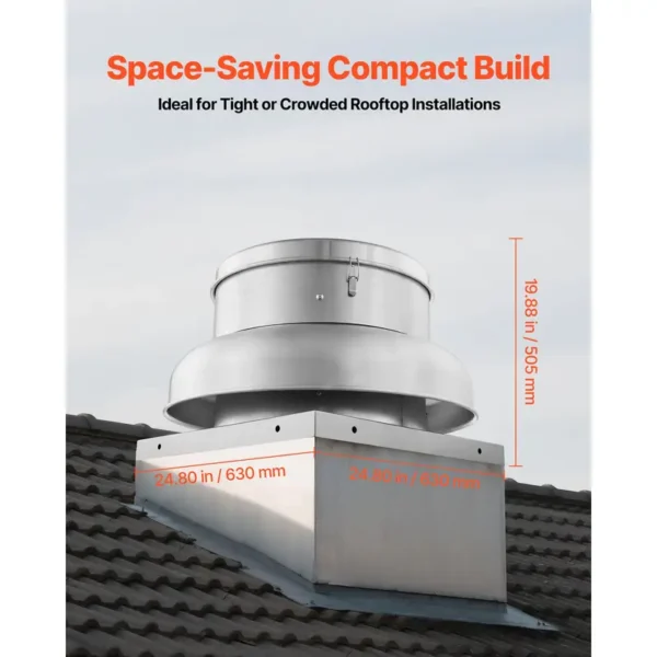 Alloy Roof Exhaust Fan, 24.8inch, Aluminum, 220v - view 6
