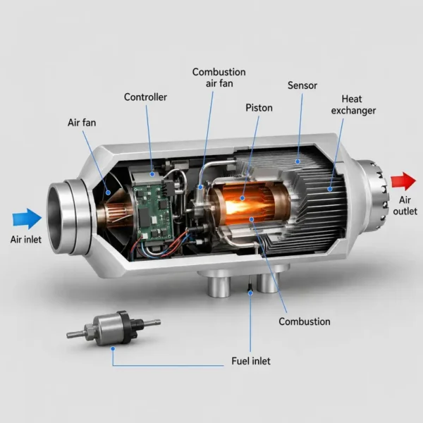 Aluminum Shell Diesel Heater, 5KW, 12V, ltcv-5KW - view 3
