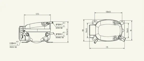 Asf57h Hermetic Refrigerator, 1/5HP, R134A, 50Hz, 220V - view 6