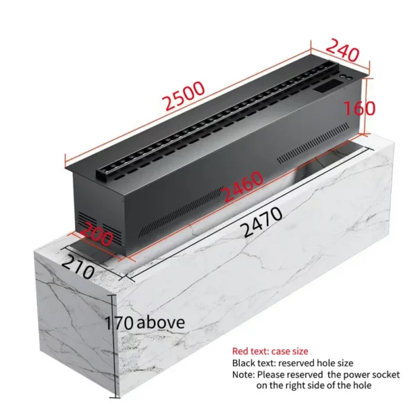 Atomization Electric Fireplace, 3D, LED - view 6