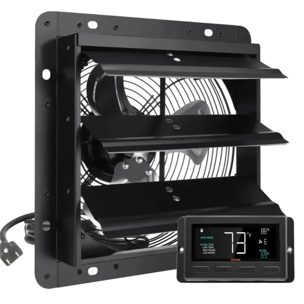 Attic Shutter Exhaust Fan, Wall, ETL