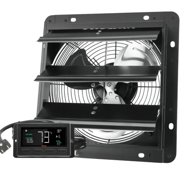 Attic Shutter Exhaust Fan, Wall, ETL - view 2