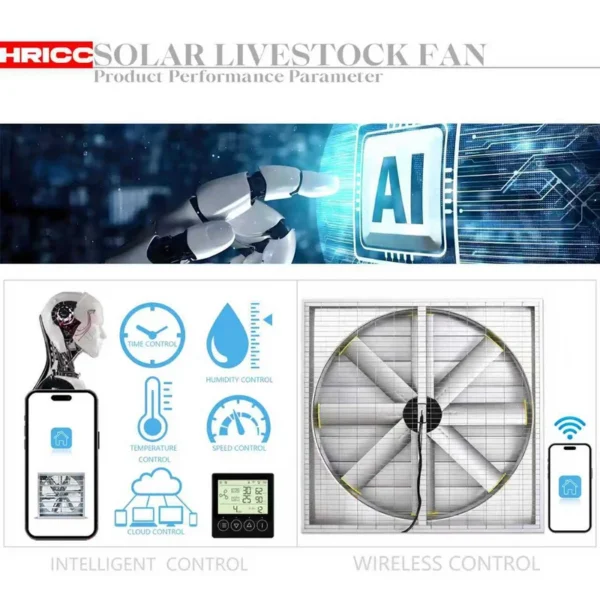 Axial Air Cooling Fan, Wall, Solar - view 2