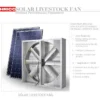Axial Air Cooling Fan, Wall, Solar - view 3