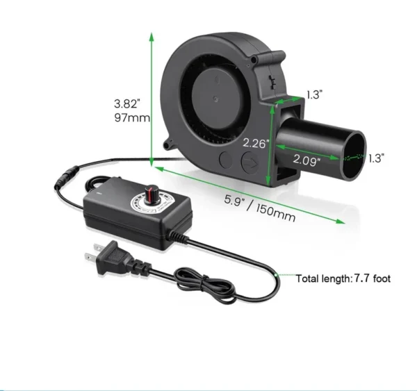 Axial Bbq Flow Blower, 12V/24V, Plastic, 3-Speed - view 2