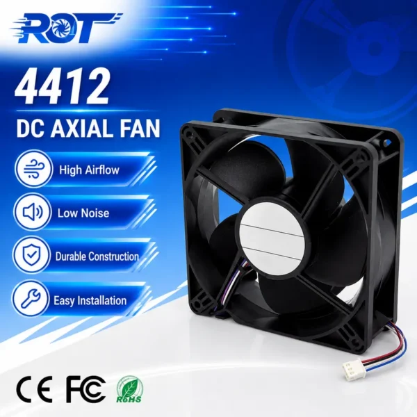 Axial Compact Fan, 12V, 4412FM, 120mm, 3.2W