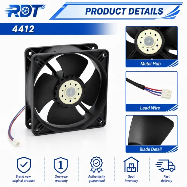 Axial Compact Fan, 12V, 4412FM, 120mm, 3.2W - view 6