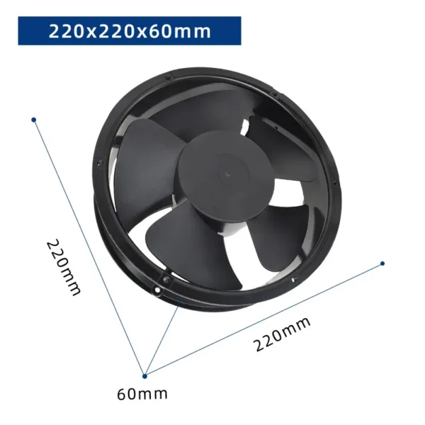 Axial Cooling Fan, 110V/220V, 50/60Hz, 220x220x60mm, Plastic - view 3