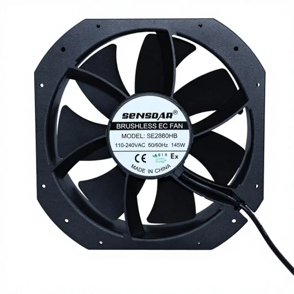 Axial Cooling Fan, 12-48V, 280X280X80mm, Aluminum, Plastic