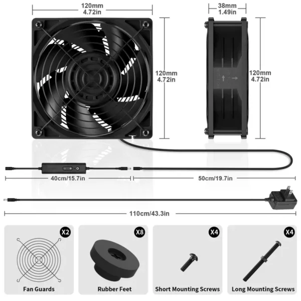 Axial Cooling Fan, 12038, 120mm - view 6