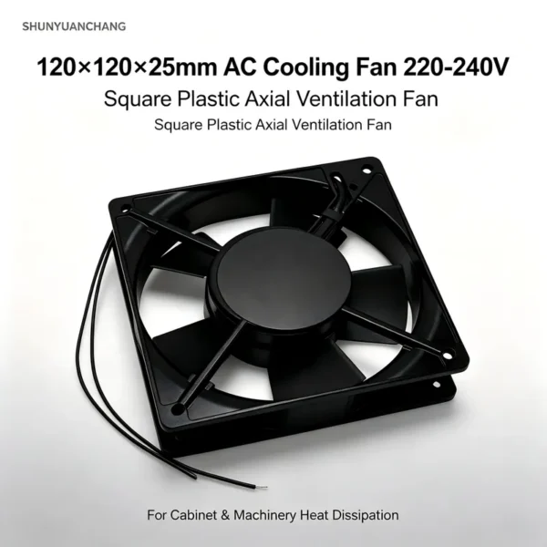 Axial Cooling Fan, 120mm, 220V-240V, Plastic