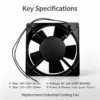 Axial Cooling Fan, 120mm, 220V-240V, Plastic - view 2