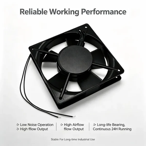 Axial Cooling Fan, 120mm, 220V-240V, Plastic - view 3