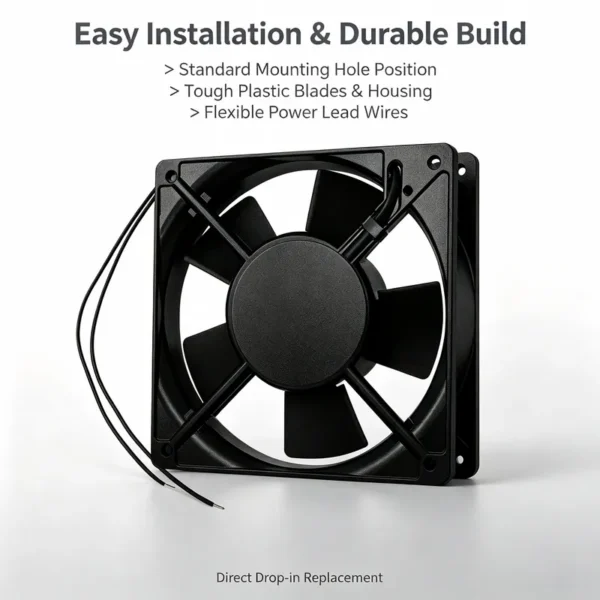 Axial Cooling Fan, 120mm, 220V-240V, Plastic - view 4