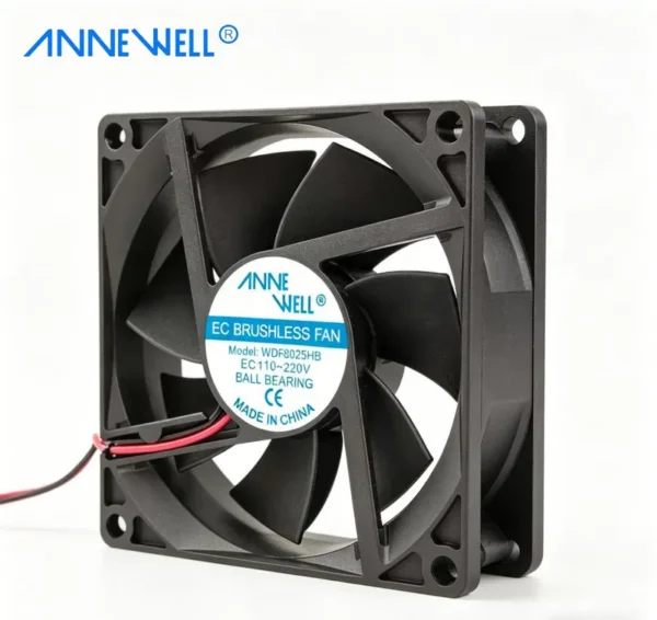 Axial Cooling Fan, 3000RPM, 8025, 80x25mm, 110-240V - view 2