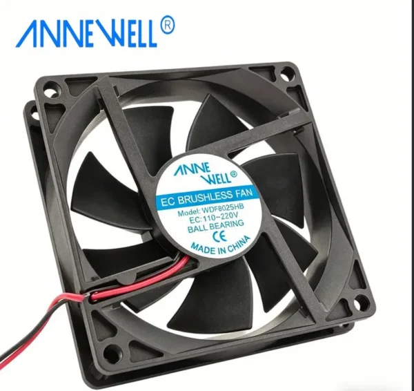 Axial Cooling Fan, 3000RPM, 8025, 80x25mm, 110-240V - view 4