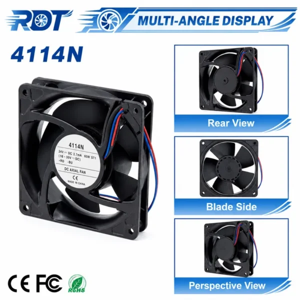 Axial Cooling Fan, 4114N, 24V, 11W, 4400RPM - view 6