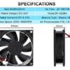Axial Cooling Fan, 80x80x25mm, 8025, 12V, 24V - view 2