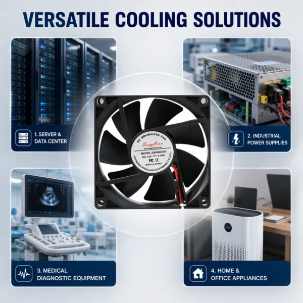 Axial Cooling Fan, 80x80x25mm, 8025, 12V, 24V - view 6