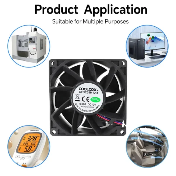 Axial Cooling Fan, 92x92x38mm, 12V, 24V - view 4