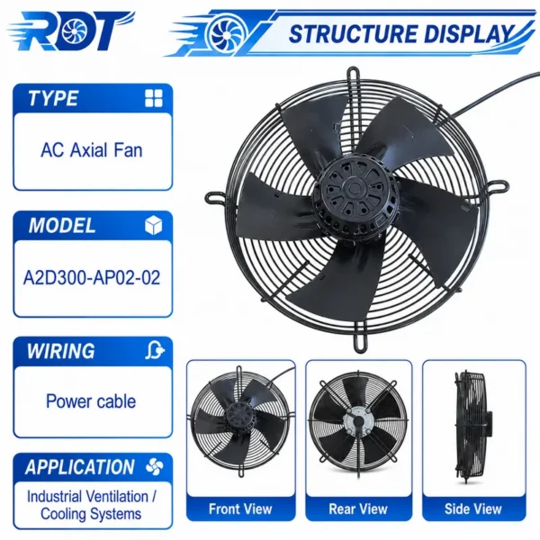 Axial Cooling Fan, A2D300-AP02-02, 400V, 230V, 300mm - view 2