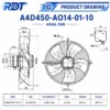 Axial Cooling Fan, A4D450-AO14-01, 400V, 340W, 450mm - view 3
