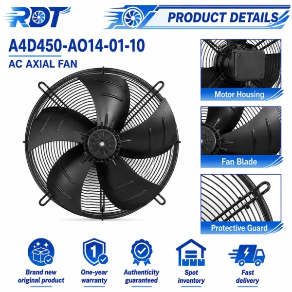 Axial Cooling Fan, A4D450-AO14-01, 400V, 340W, 450mm - view 5